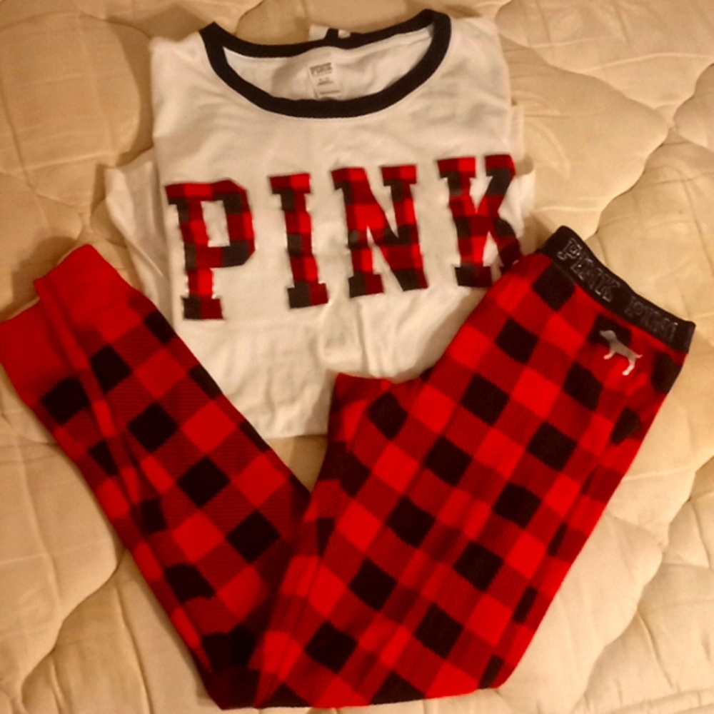 VS PINK plaid leggings